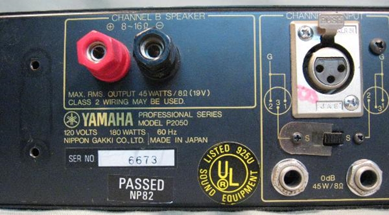 Afbeelding van Yamaha P2050 Power Amplifier (sn 6673)