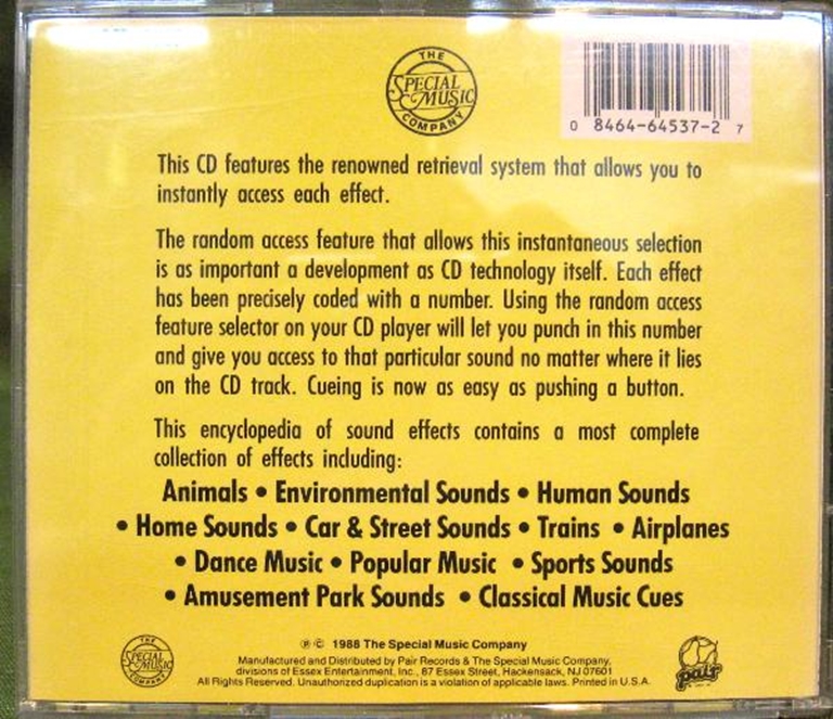 Afbeelding van Sound Effects CDs (3): Star Trek, Wolves, All Purpose EFX 