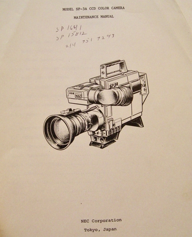 Afbeelding van NEC SP-3 CCD Camera Manual