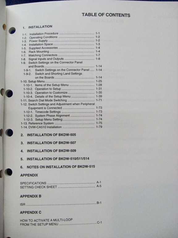 Image sur Sony DVW-A500/500/(A500/1)/(500/1)/A510/510/CA510 Installation Manual 1st Edition (Revised 6)