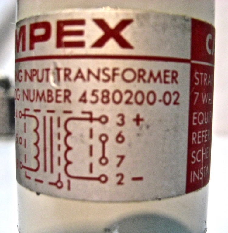 Afbeelding van Ampex Balanced Matching Input transformer pn 4580200-02
