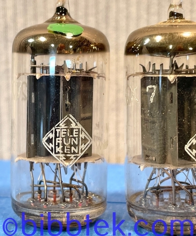 Image sur Telefunken 12AX7 tubes, Ribbed plate, Diamond. Lot of (5), used, tested.